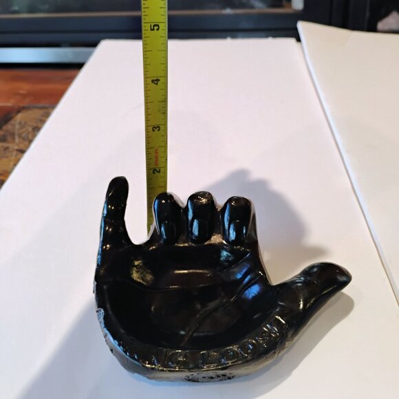 Vtg Coco Joe's Black Lava Hang Loose Hand Trinket Dish Tray Hawaii OG Sticker - Picture 4 of 6